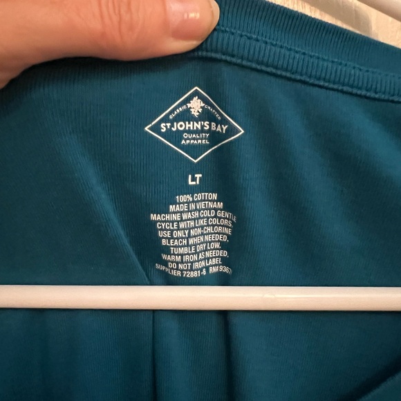 St. John’s Bay Blue Long Sleeve Top - Picture 2 of 2